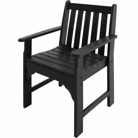 POLYWOOD GNB24BL Vineyard Black Garden Arm Chair 633GNB24BL